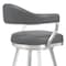 Armen Living Amador 26" Counter Height Barstool in Brushed Stainless Steel and Vintage Gray Faux Leather 721535747047 - alternate 6